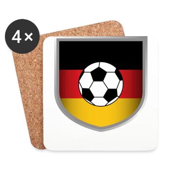 Deutsch Deutsche flagge Fußball Team Tor 2018 Herz - Untersetzer (4er-Set) - Weiß - Vorne