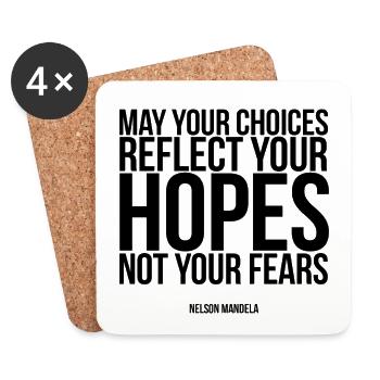 Citation de Nelson Mandela - Dessous de verre (lot de 4) - blanc - Devant