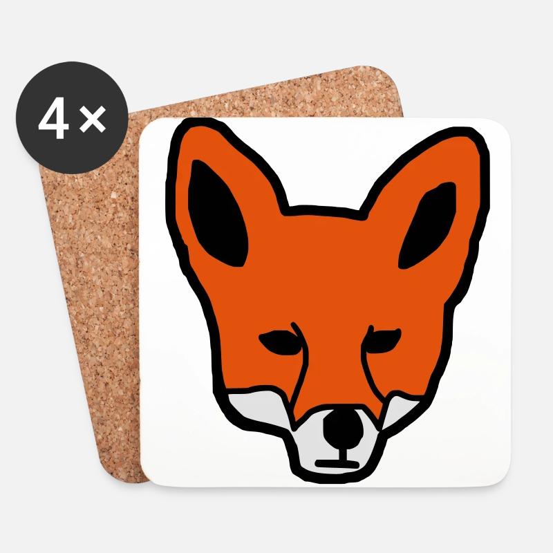 Fuchs Geschenk Geschenkidee - Untersetzer (4er-Set) - Weiß