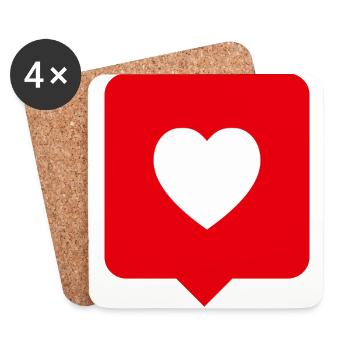LIKE ME - heart love - Coasters (set of 4) - white - Front