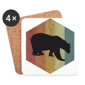 Ours brun ours Ours polaire ours polaire - Dessous de verre (lot de 4) - blanc - Devant
