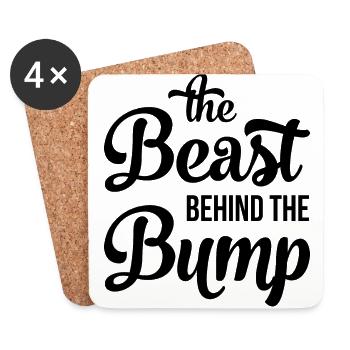 THE BEAST KEEP funny gift Pregnant - Coasters (set of 4) - white - Front