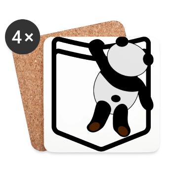Shirt pocket Panda Pocket Panda - Coasters (set of 4) - white - Front