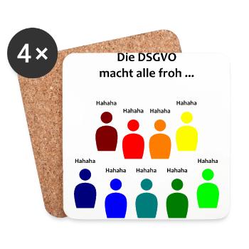 DSGVO alle froh Datenschutz Unternehmer Jurist - Untersetzer (4er-Set) - Weiß - Vorne
