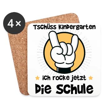 Bye Nursery I'm rocking the school now - Coasters (set of 4) - white - Front