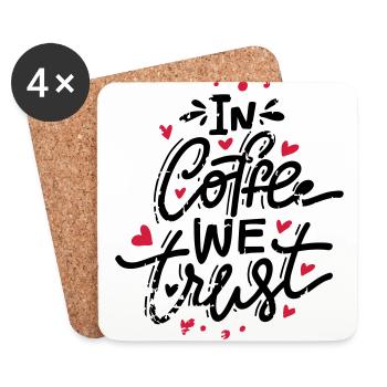 In Coffee We Trust - Untersetzer (4er-Set) - Weiß - Vorne