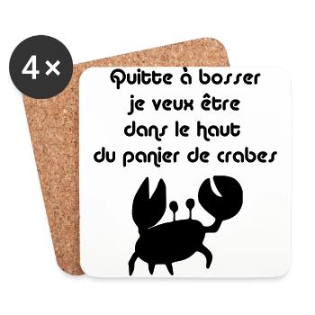 Crabe - I feel Good - Dessous de verre (lot de 4) - blanc - Devant