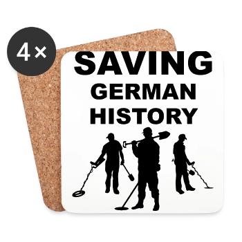 Saving German History Sondeln und Schatzsuche - Untersetzer (4er-Set) - Weiß - Vorne