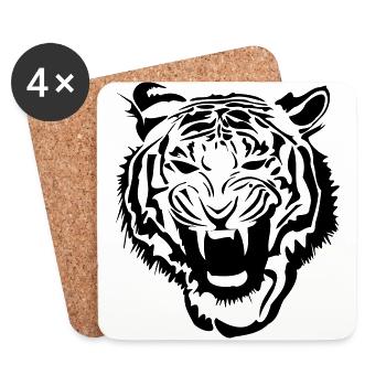Tiger - Coasters (set of 4) - white - Front