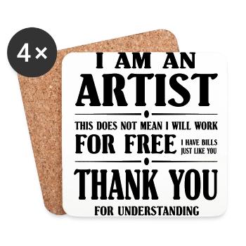 I am an Artist - PrintShirt.at - Coasters (set of 4) - white - Front