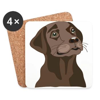 Brauner Labrador - Untersetzer (4er-Set) - Weiß - Vorne