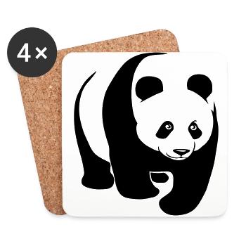 panda géant ours en peluche teddy - Dessous de verre (lot de 4) - blanc - Devant