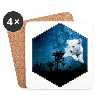 lion cub - Coasters (set of 4) - white - Front