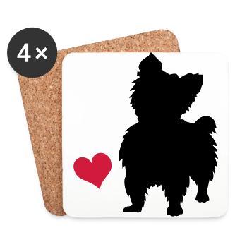 Yorkshire Terrier - Coasters (set of 4) - white - Front
