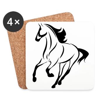 Horse Black - Coasters (set of 4) - white - Front