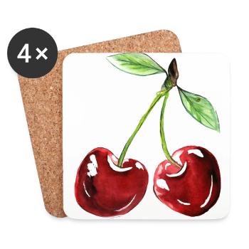 cherry - Coasters (set of 4) - white - Front