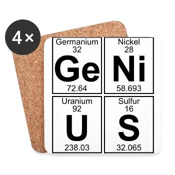 Ge-Ni-U-S (genius) - BIG - Untersetzer (4er-Set) - Weiß - Vorne