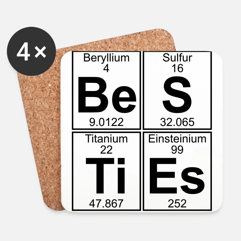 Sei-S-Ti-Es (besties) - Full - Untersetzer (4er-Set) - Weiß