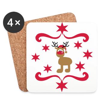 Jour de Noël - Dessous de verre (lot de 4) - blanc - Devant