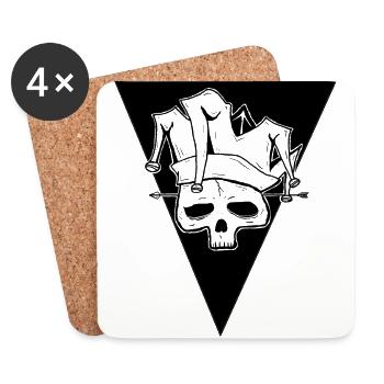 Joker Skull Circus Clown - Coasters (set of 4) - white - Front