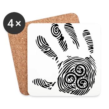 Abdruck bretonisch triskel symbol bretagne - Untersetzer (4er-Set) - Weiß - Vorne