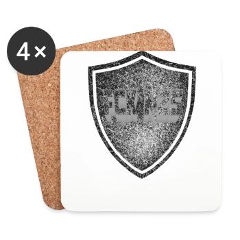 FCKNZS FCK NZS CONTRE LE SIGNAL DE PROTECTION DE BLINDAGE DROIT - Dessous de verre (lot de 4) - blanc - Devant