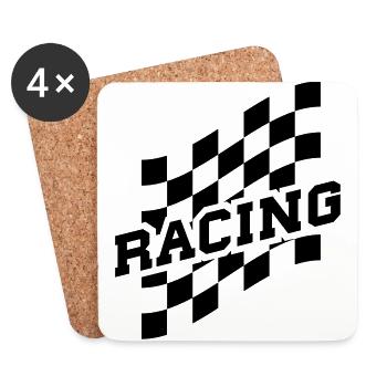 Racing - Dessous de verre (lot de 4) - blanc - Devant