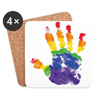 Liebe für alle! Die Welt ist bunt! Geschenk LGBT - Untersetzer (4er-Set) - Weiß - Vorne