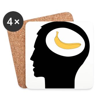 Banana Joe, Banane im Kopf - Coasters (set of 4) - white - Front