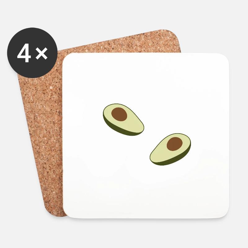 Avocado - Untersetzer (4er-Set) - Weiß
