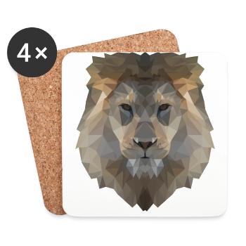 Lion Head - Untersetzer (4er-Set) - Weiß - Vorne