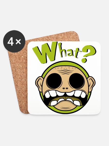 Que? - Coasters (set of 4) - white