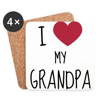 Papy Papi Grand-Père Retraite famille - Dessous de verre (lot de 4) - blanc - Devant