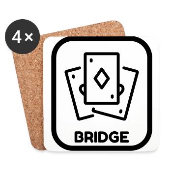 Bridge Card game Kartenspiel Jeu de cartes - Coasters (set of 4) - white - Front