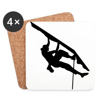 Climbing man (super cheap!) - Coasters (set of 4) - white - Front
