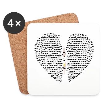 heart_swimmer - Coasters (set of 4) - white - Front