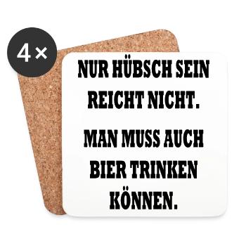 Hübsch Mädchen - Untersetzer (4er-Set) - Weiß - Vorne