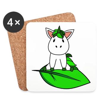 Organic eco unicorn - Coasters (set of 4) - white - Front