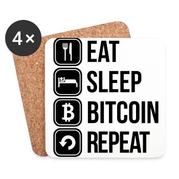bitcoin - Untersetzer (4er-Set) - Weiß - Vorne