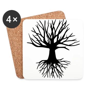 Tree and roots - Arbre - Dessous de verre (lot de 4) - blanc - Devant