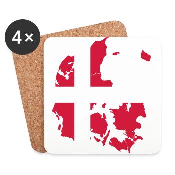 Danmark, Denmark - Coasters (set of 4) - white - Front