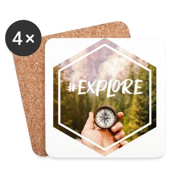 #explore - Coasters (set of 4) - white - Front