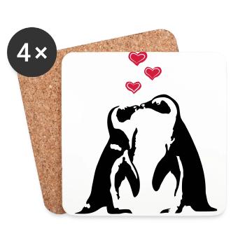 Penguins in love - Coasters (set of 4) - white - Front