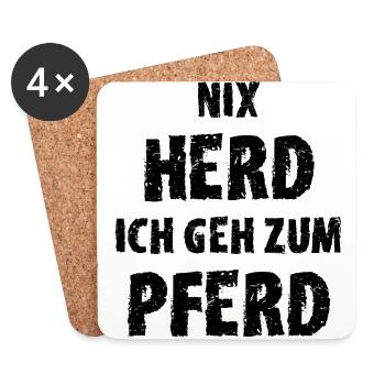 Nix Herd Ich Geh Zum Pferd - Untersetzer (4er-Set) - Weiß - Vorne