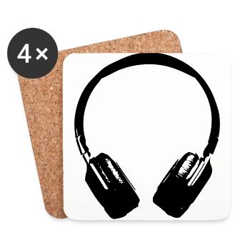 headphones sound - Coasters (set of 4) - white - Front