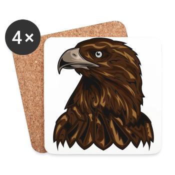 Steinadler T-Shirt jetzt NEU auf Gesichtsmaske - Untersetzer (4er-Set) - Weiß - Vorne