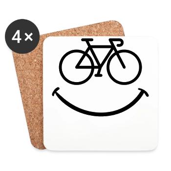 Bike Smile - Dessous de verre (lot de 4) - blanc - Devant