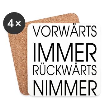 vorwaerts immer rückwärts nimmer - Untersetzer (4er-Set) - Weiß - Vorne