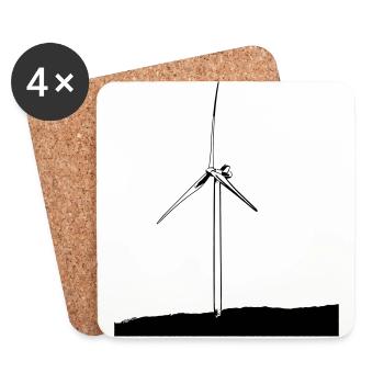 Moulin à vent - Dessous de verre (lot de 4) - blanc - Devant