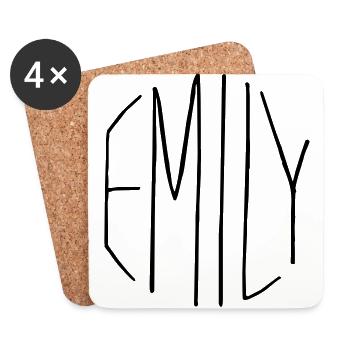 Emily gift - Coasters (set of 4) - white - Front